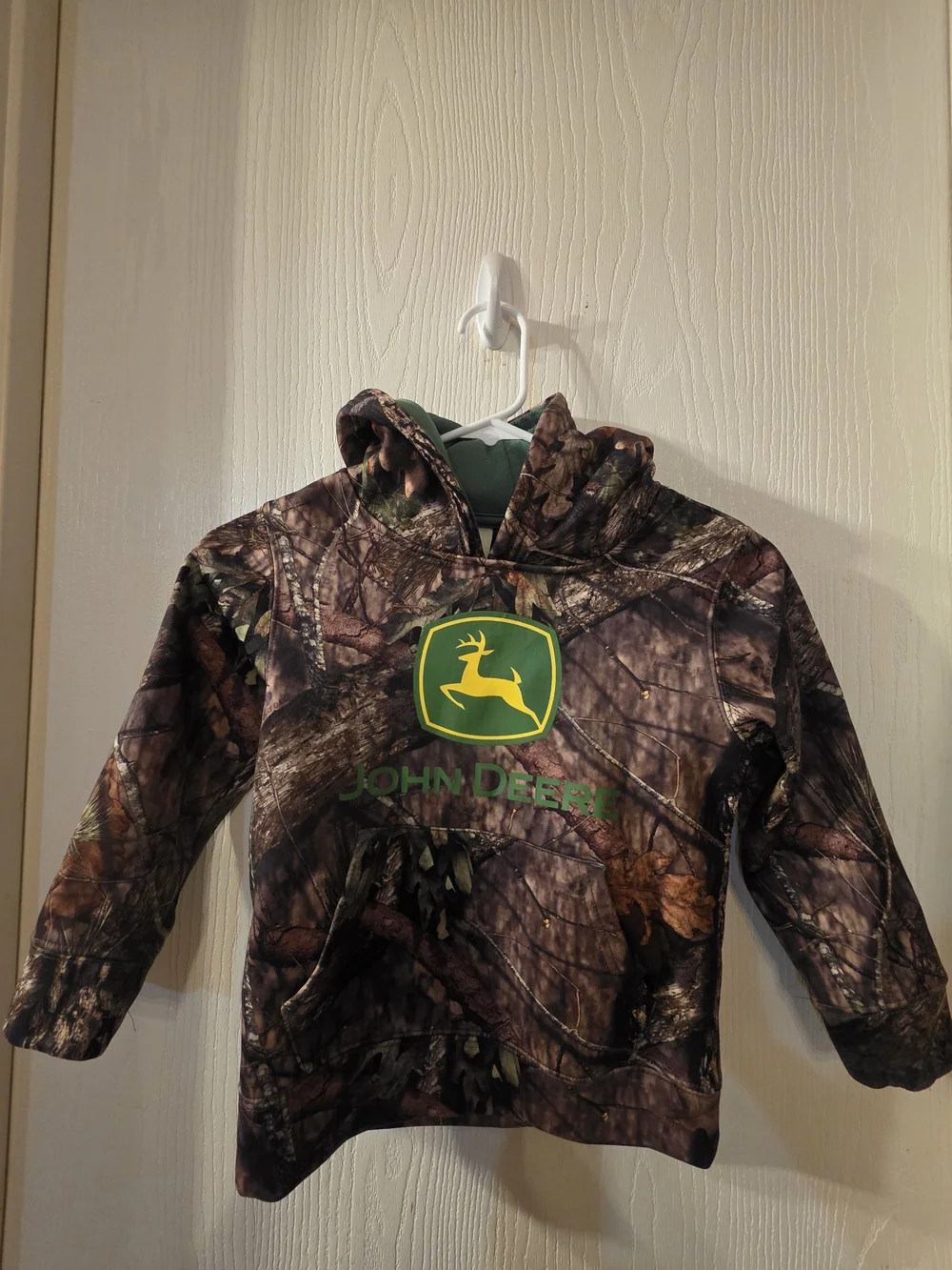 John Deere Kids' Camo Hoodie with Yellow & Green Logo